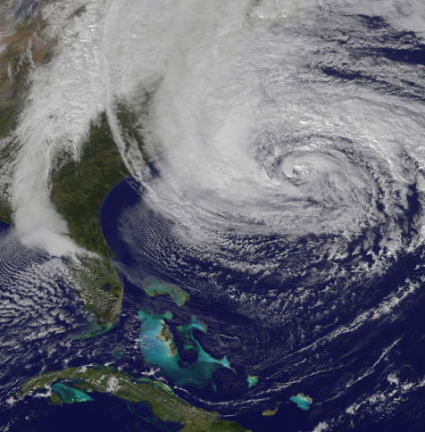 Superstorm Sandy satellite view
