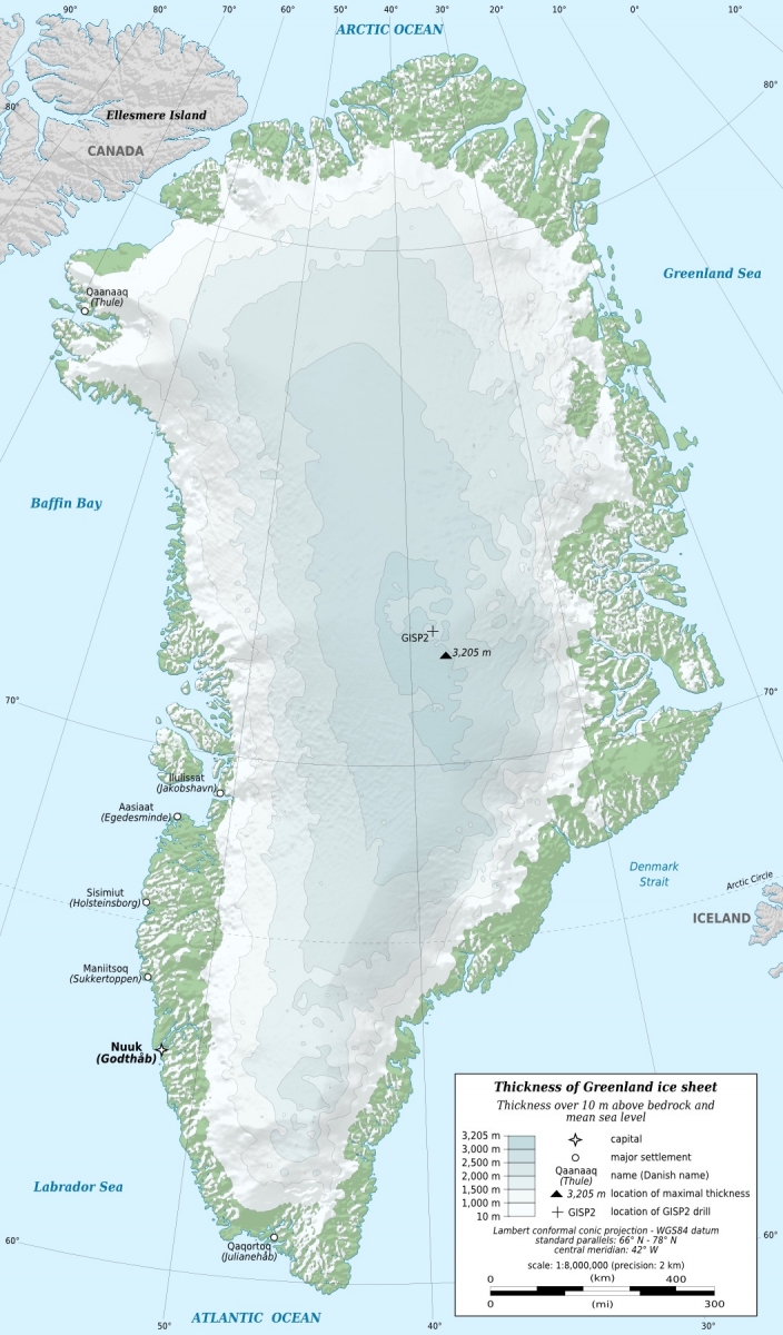 Greenland ice melt map