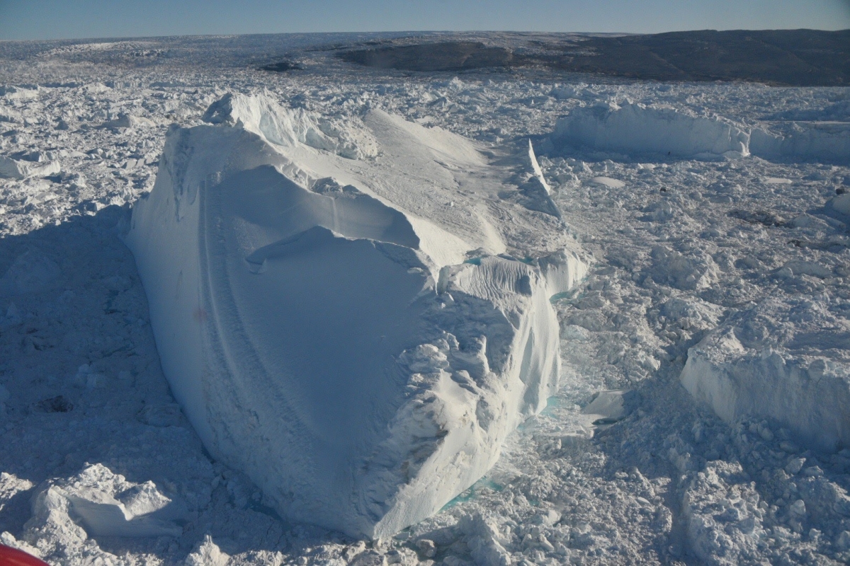 Huge iceberg embedded in 'iceberg soup' - Ilulissat Ice Fjord 