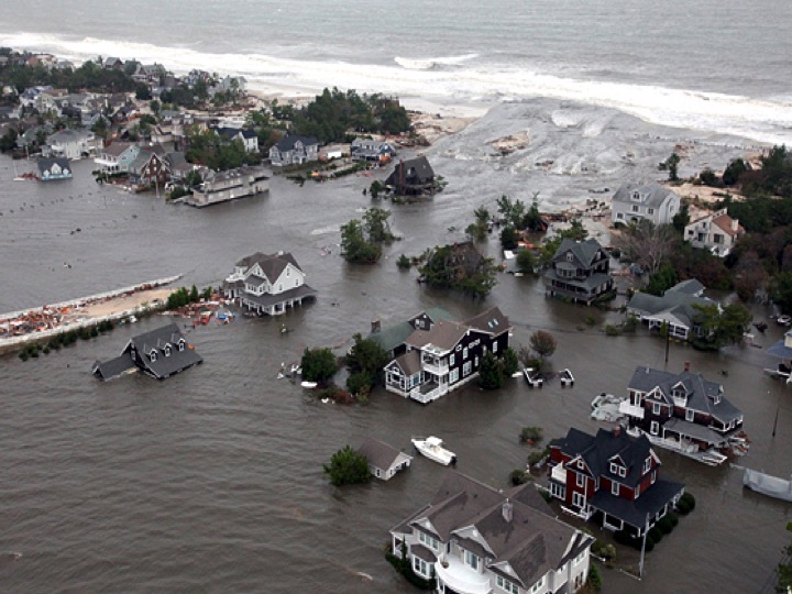 Image of shoreline breached Superstorm Sandy October 29, 2012