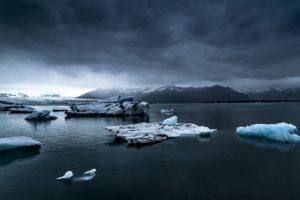 Melting Cold Frozen Iceberg Glacier Ice Foggy