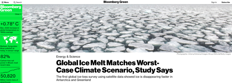 John Englander's Blog Newsletter, update on global ice melting - matches worst case scenario