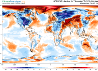 Global temperature variance map